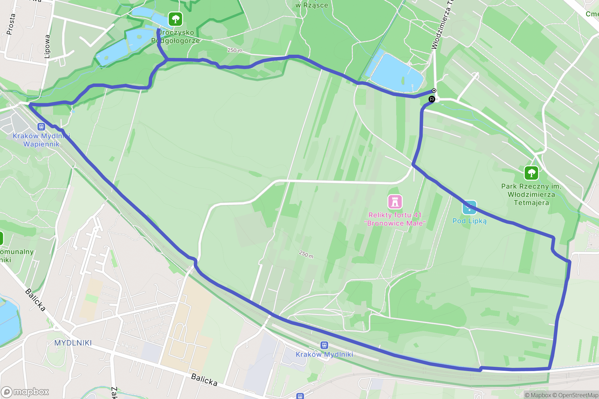 Kraków: mapa trasy - Poland