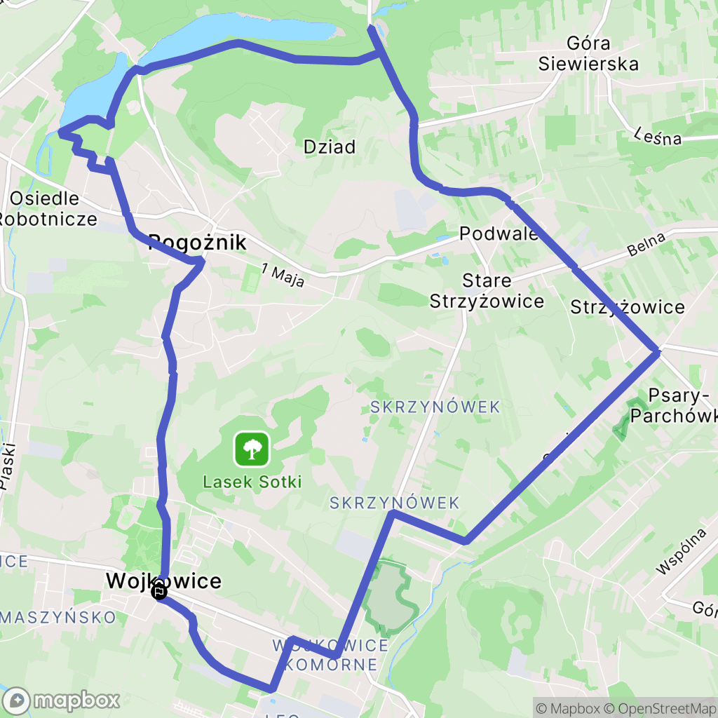 Wojkowice: mapa trasy - Poland