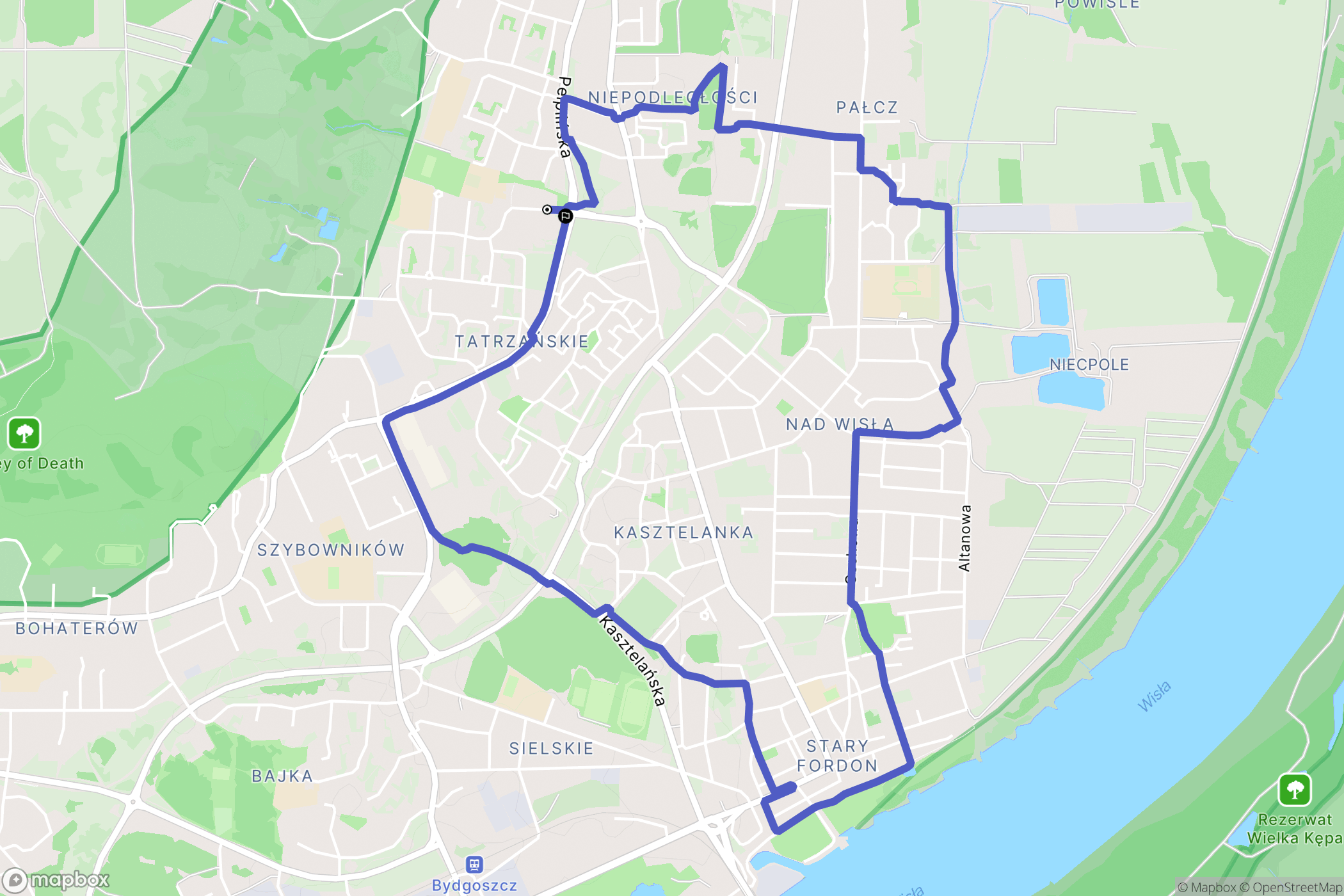 Bydgoszcz: mapa trasy - Poland