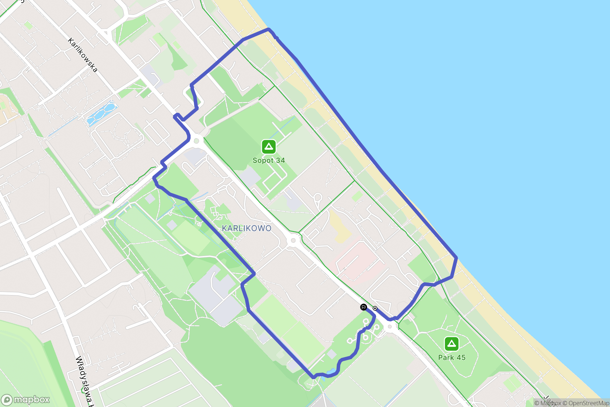 Sopot: mapa trasy - Poland