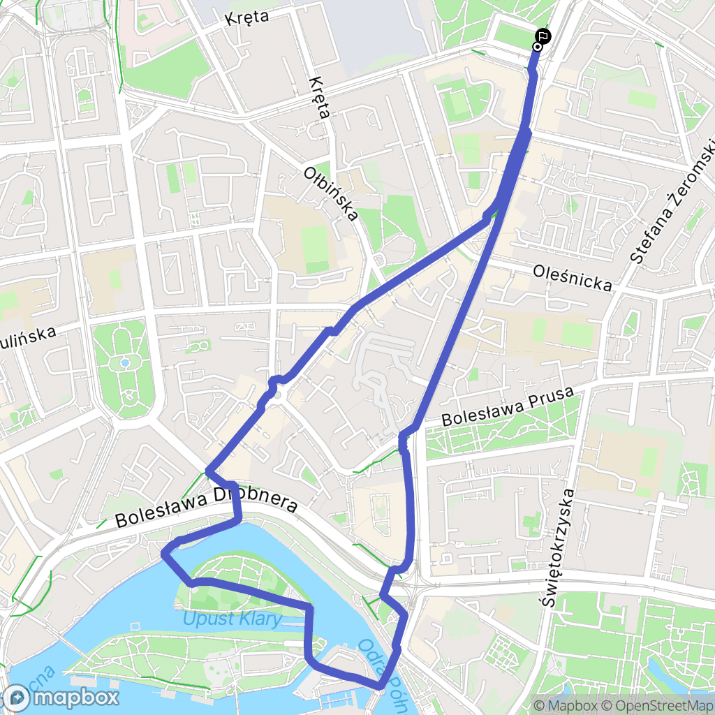 Wrocław: mapa trasy - Poland