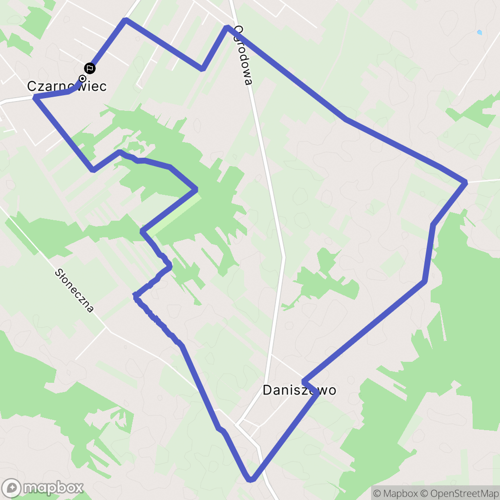 Czarnowiec: mapa trasy - Poland