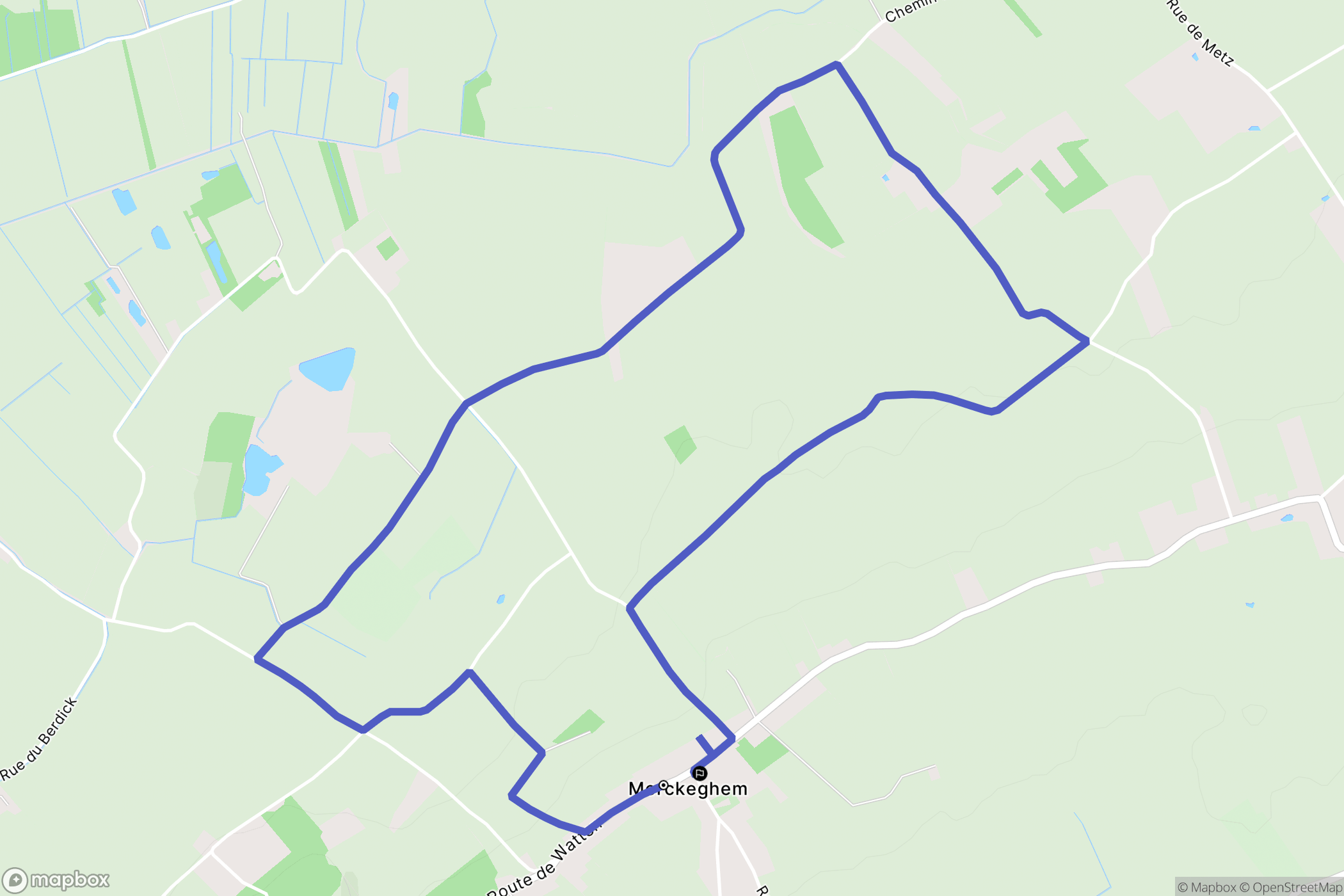 Merckeghem : carte du parcours de randonnée - France