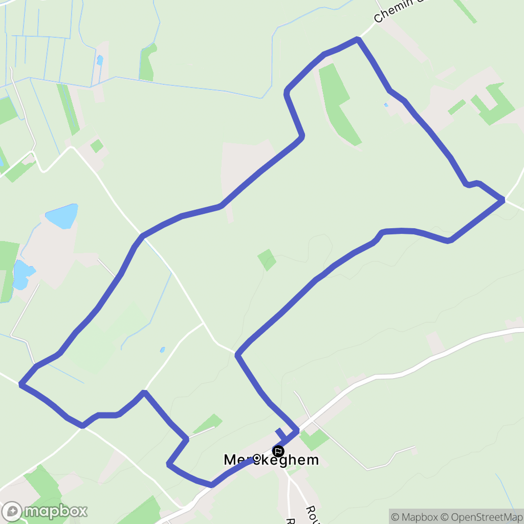 Merckeghem : carte du parcours de randonnée - France
