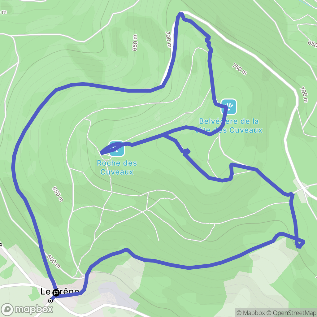 Éloyes : carte du parcours de randonnée - France