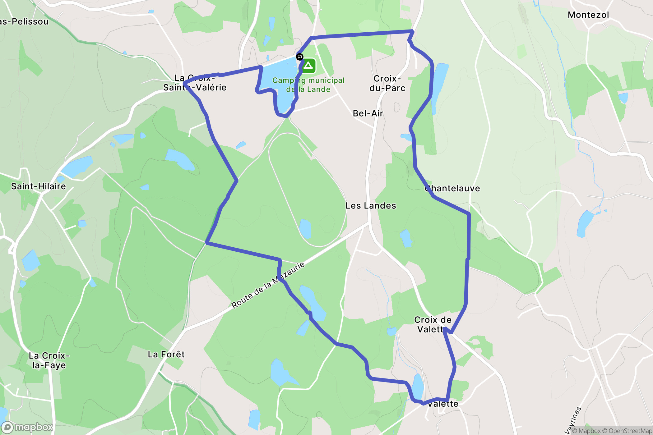 Nexon : carte du parcours de randonnée - France