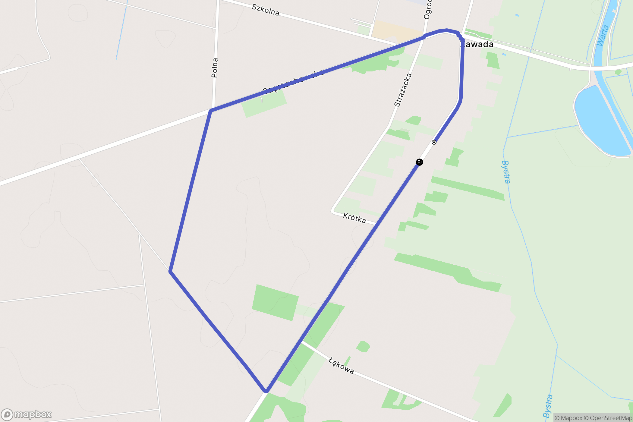 Zawada: mapa trasy - Poland