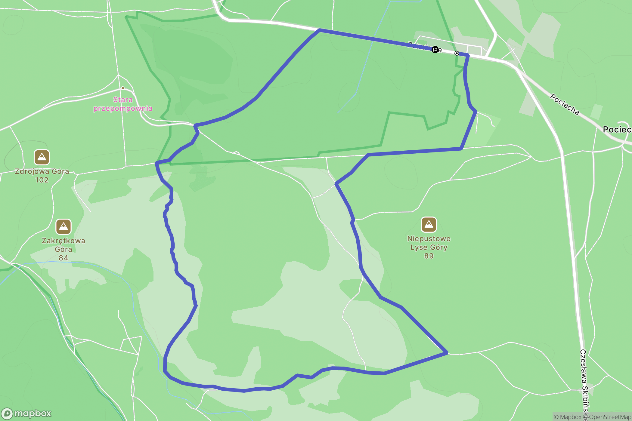 Truskaw: mapa trasy - Poland