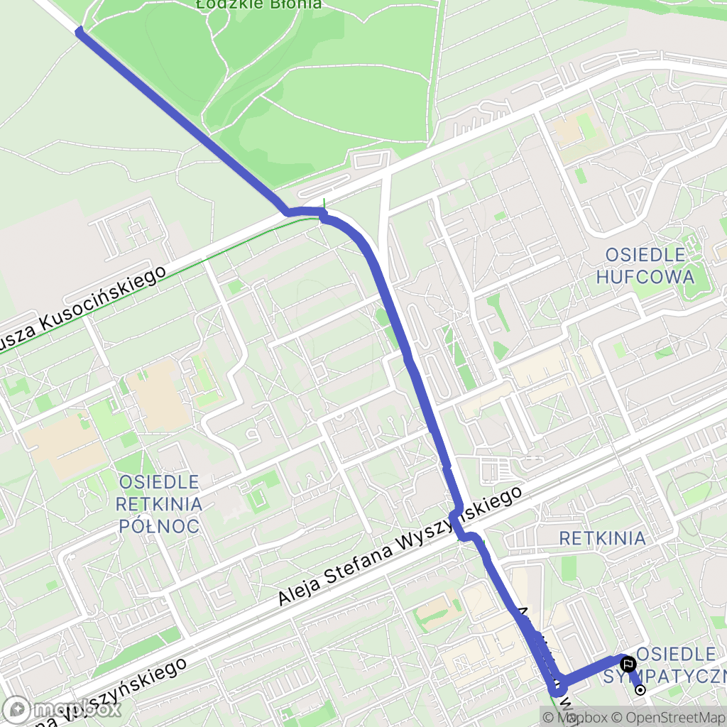 Łódź: mapa trasy - Poland