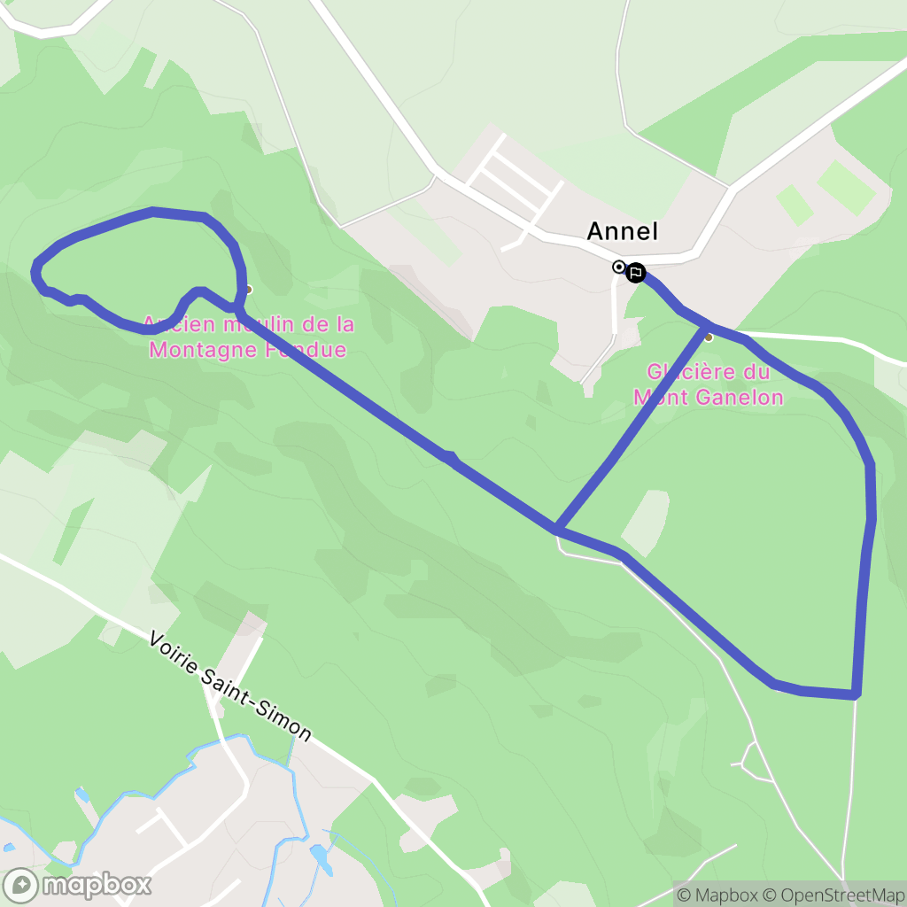 Longueil-Annel : carte du parcours de randonnée - France
