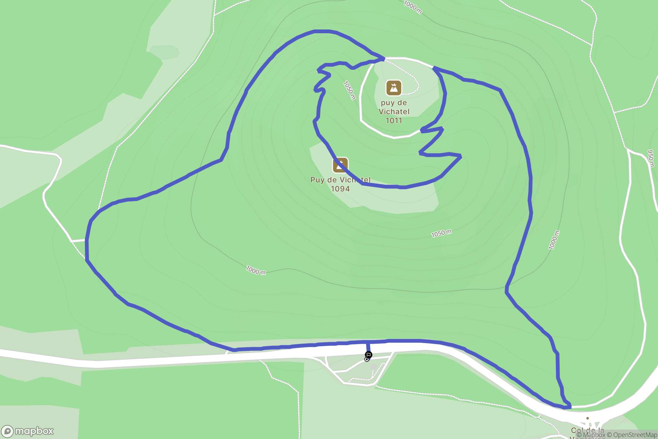 Aydat : carte du parcours de randonnée - France