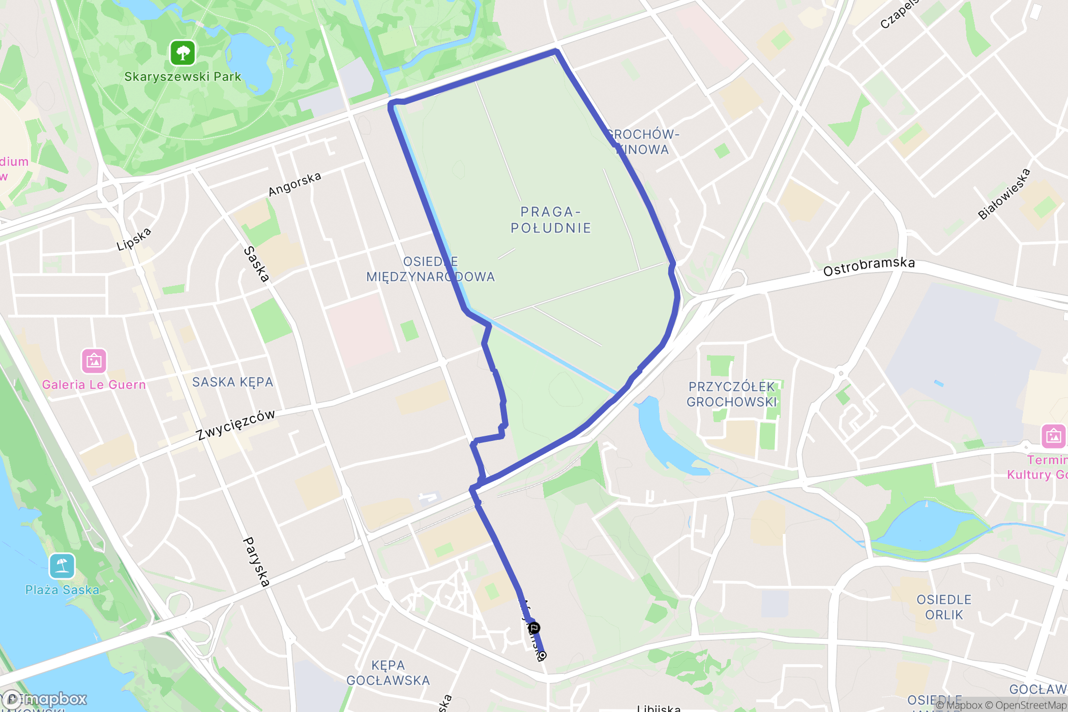 Warszawa: mapa trasy - Poland
