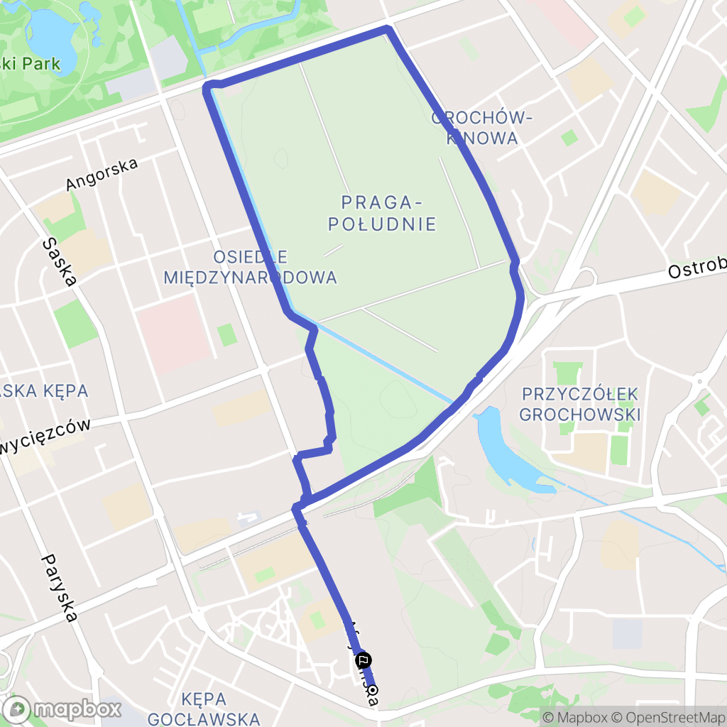 Warszawa: mapa trasy - Poland