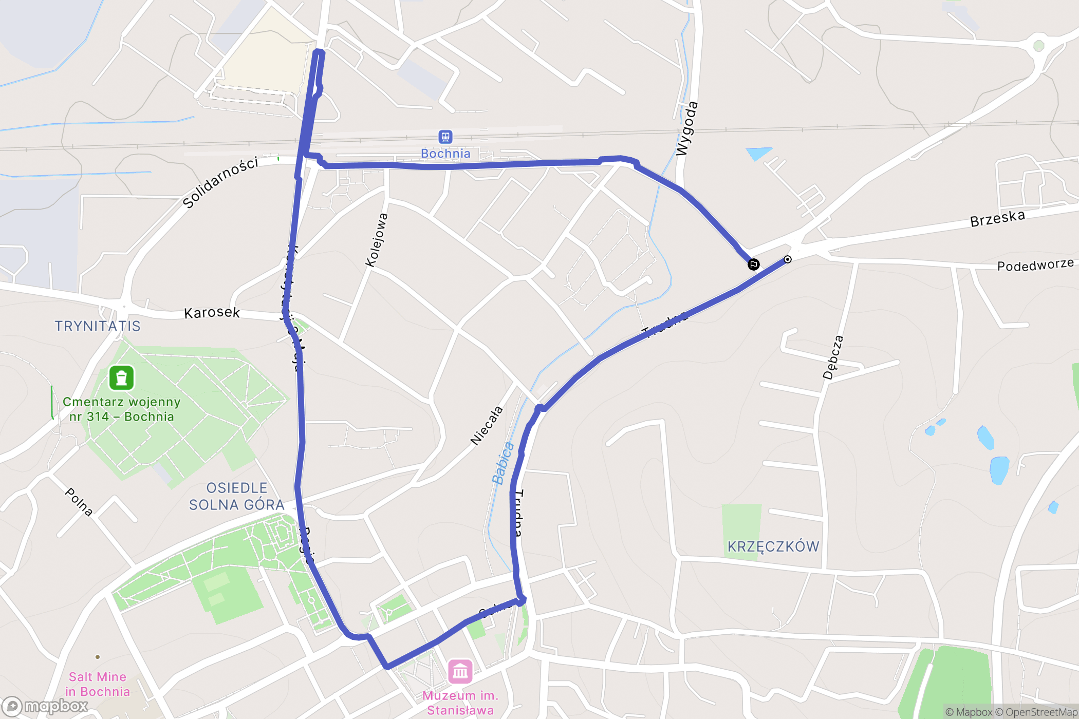 Bochnia: mapa trasy - Poland
