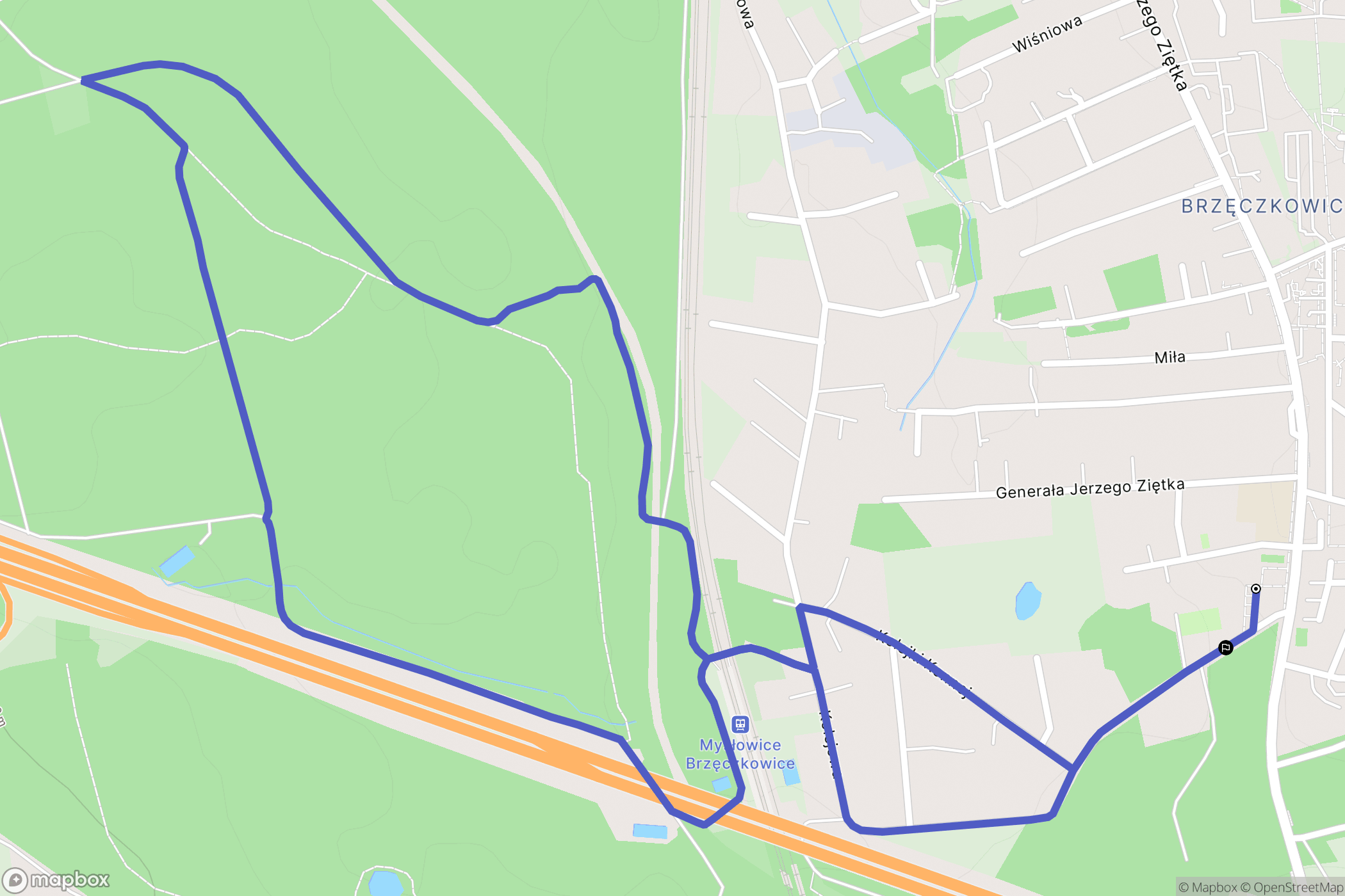 Mysłowice: mapa trasy - Poland