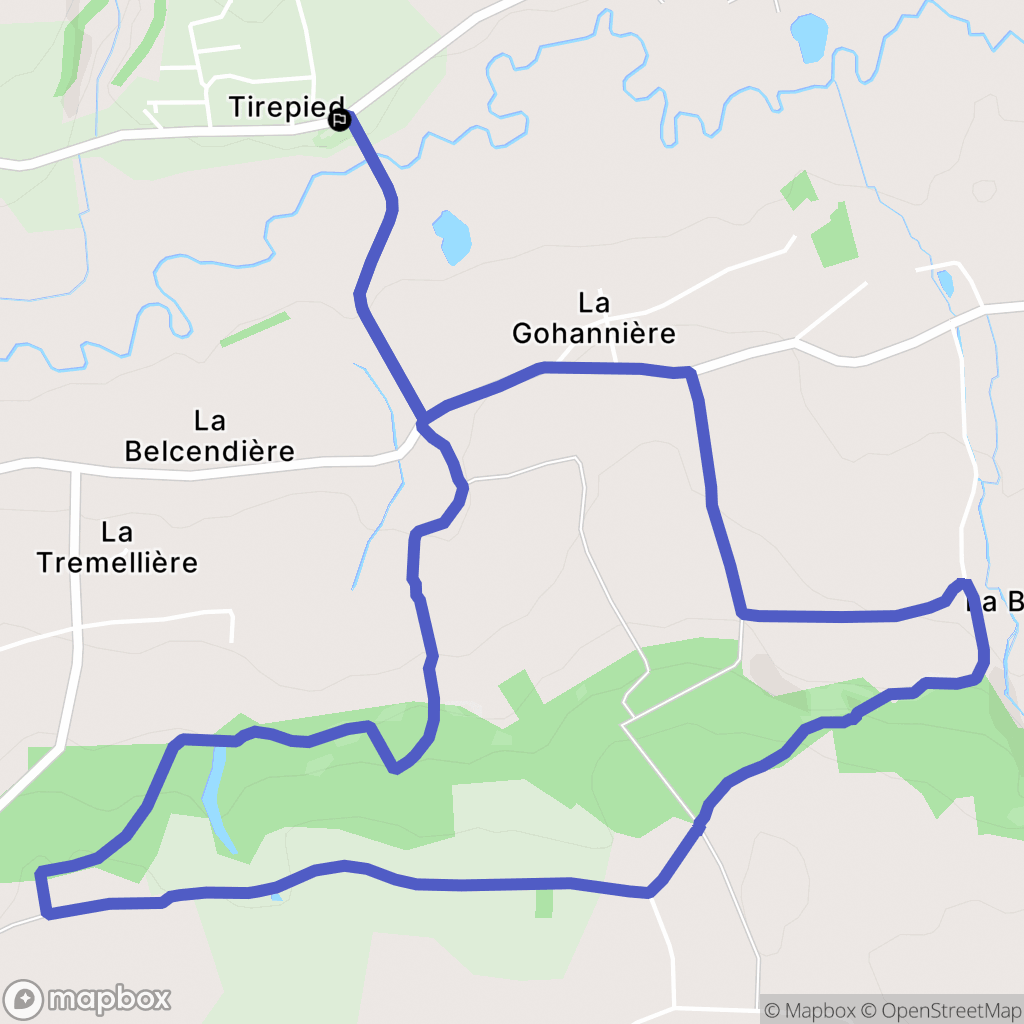 Tirepied-sur-Sée : carte du parcours de randonnée - France