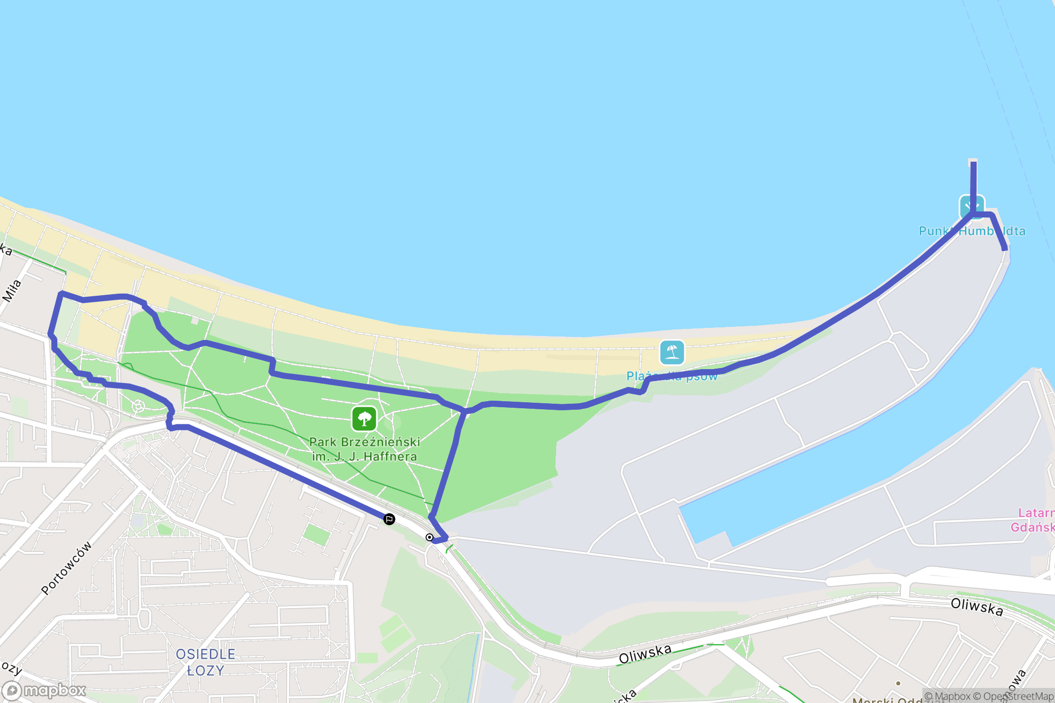 Gdańsk: mapa trasy - Poland