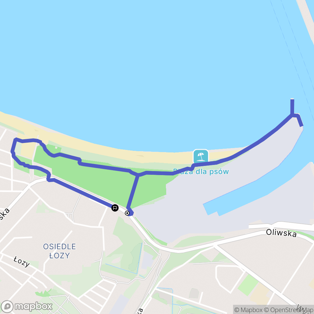 Gdańsk: mapa trasy - Poland