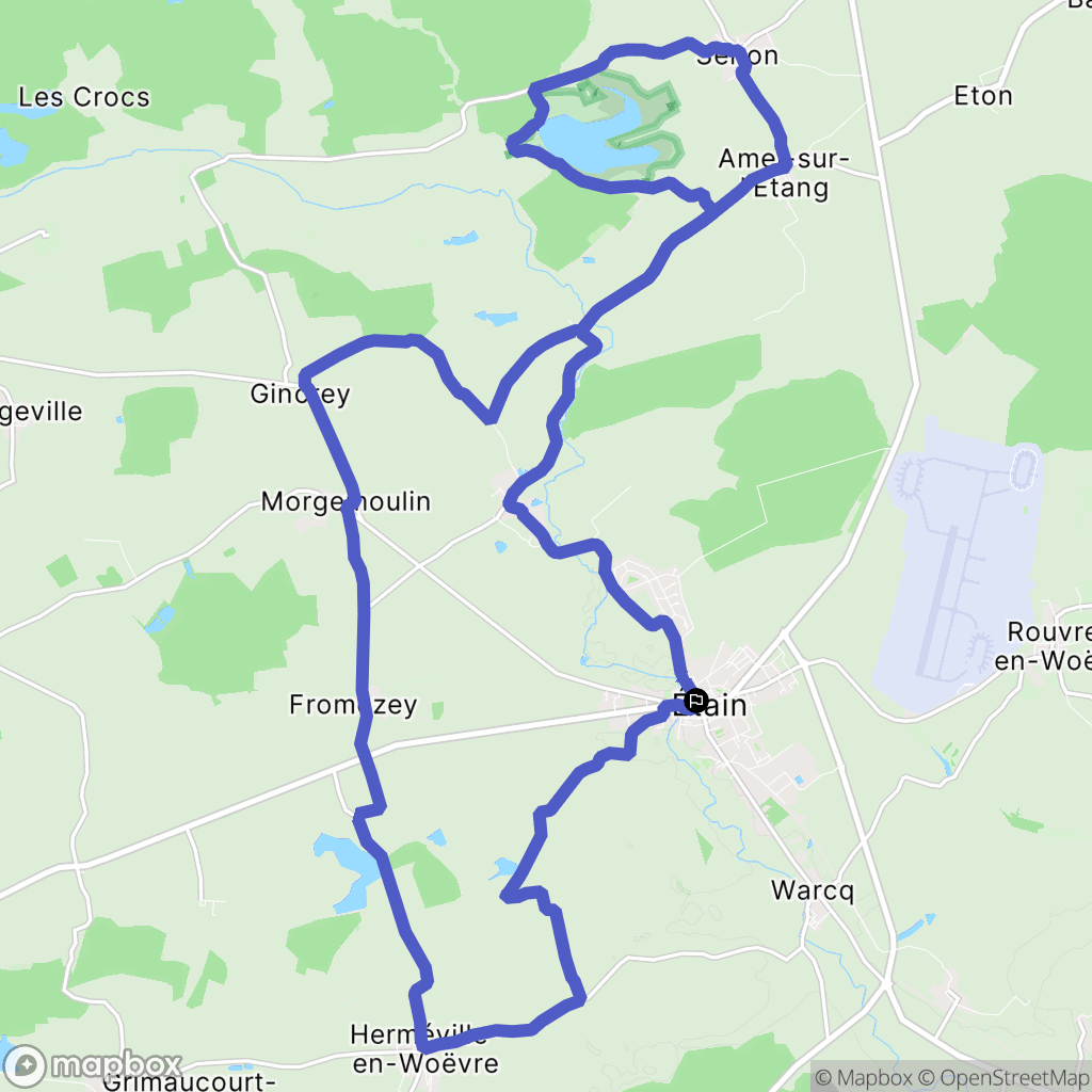 Étain : carte du parcours de randonnée - France