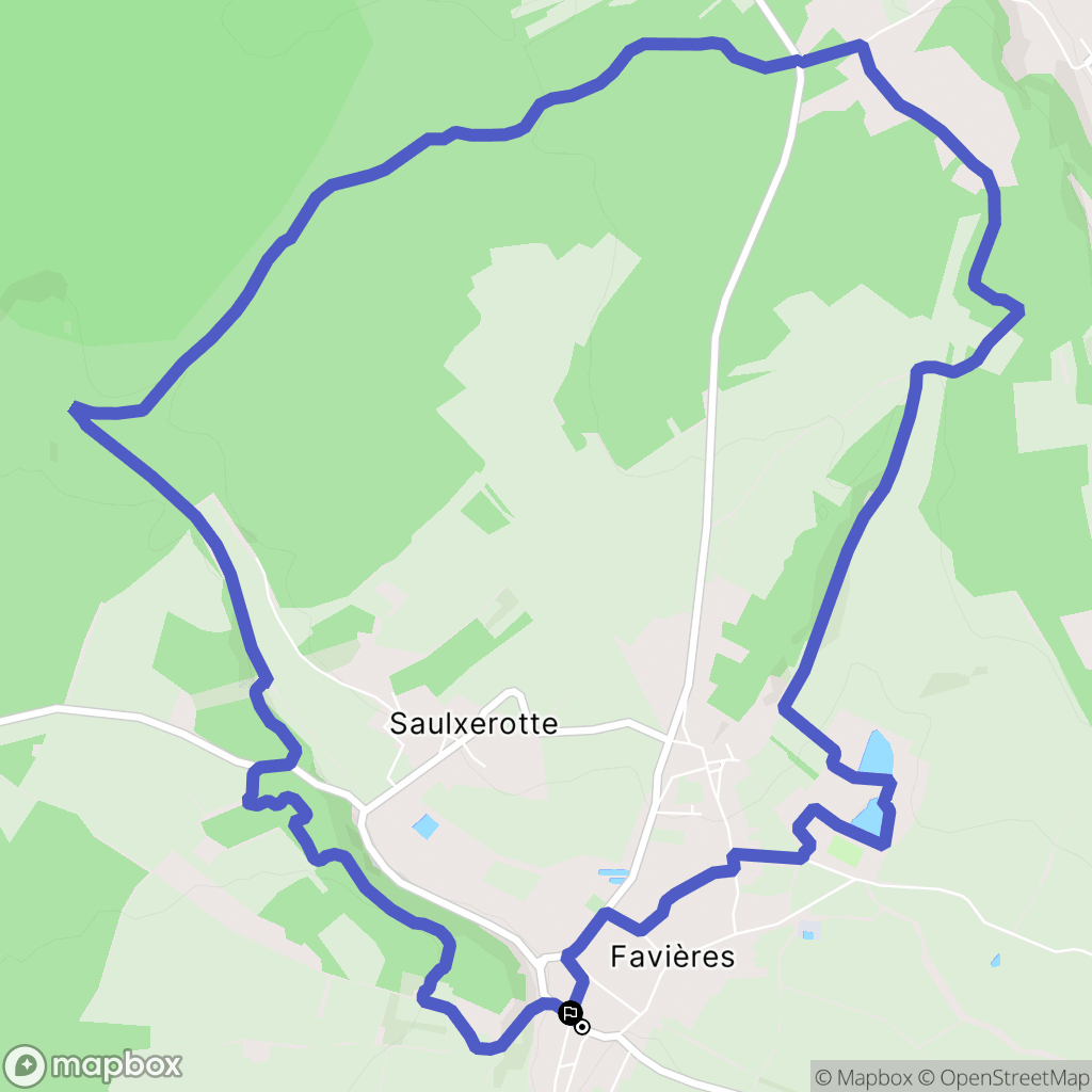 Favières : carte du parcours de randonnée - France