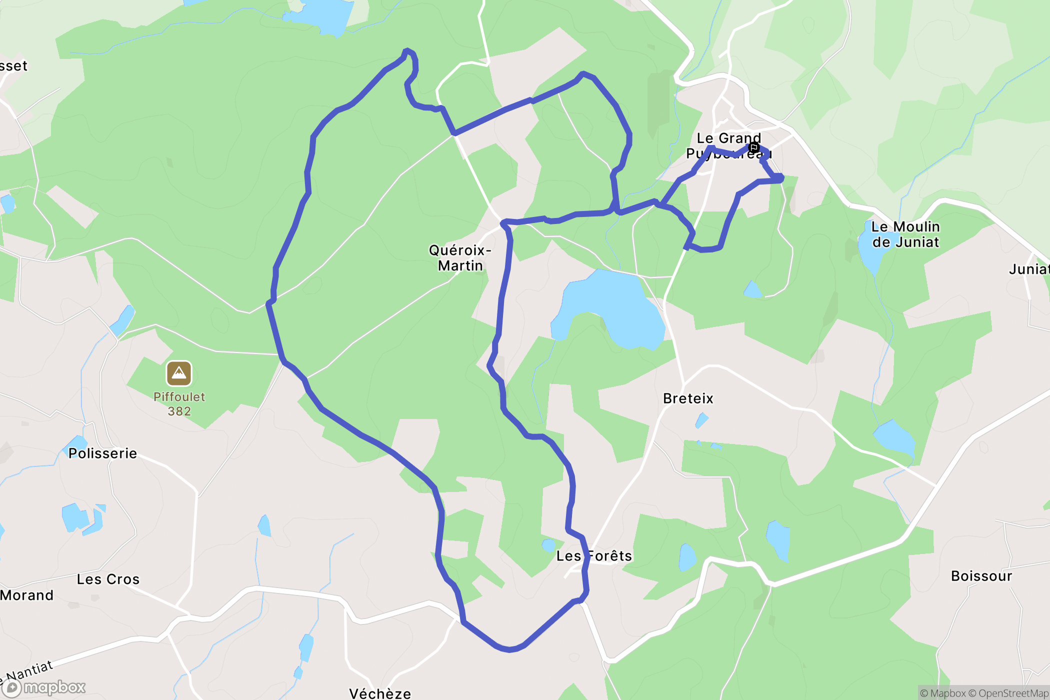 Vaulry : carte du parcours de randonnée - France