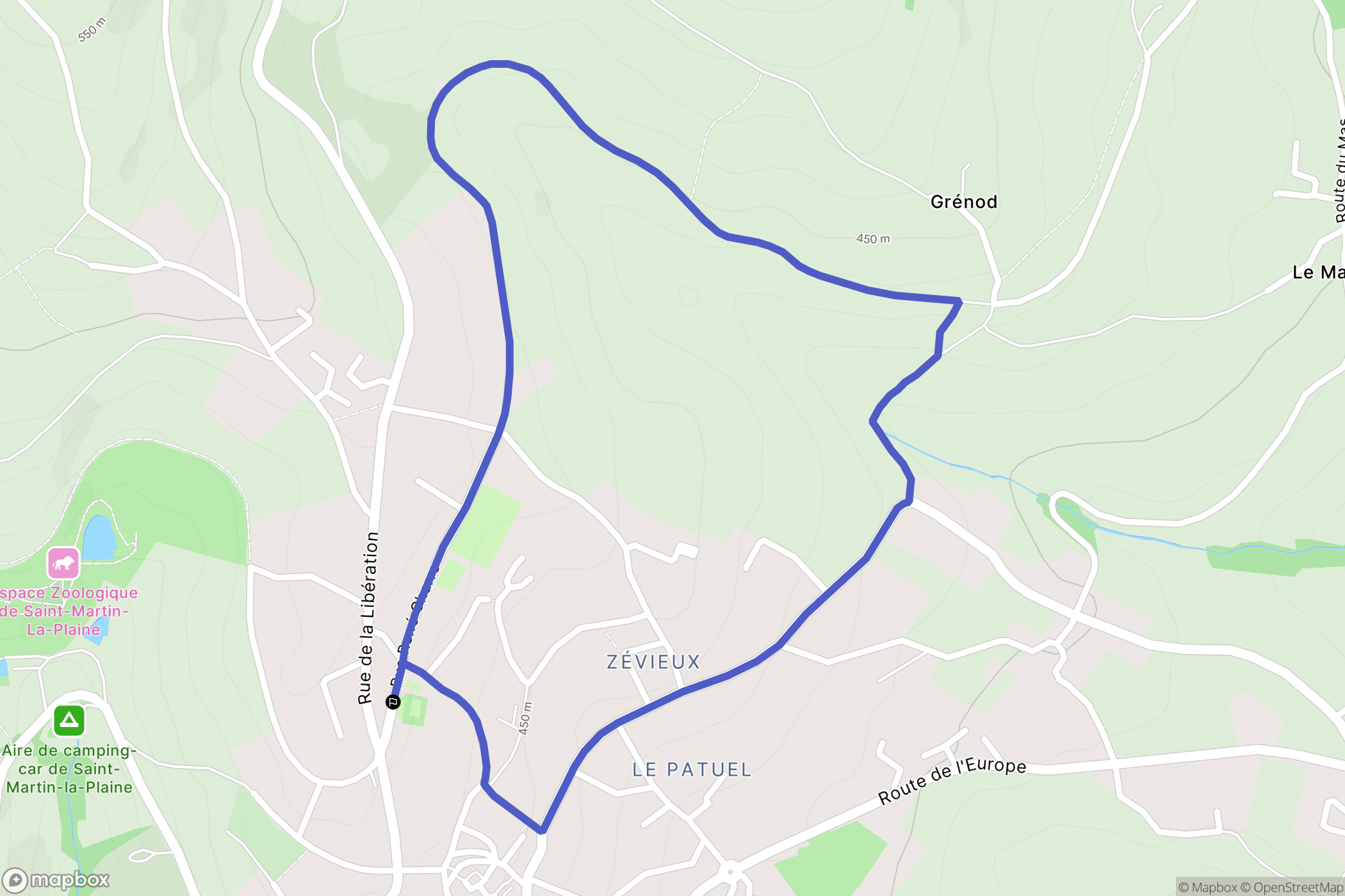 Saint-Martin-la-Plaine : carte du parcours de randonnée - France