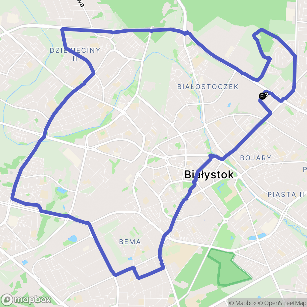 Białystok: mapa trasy - Poland