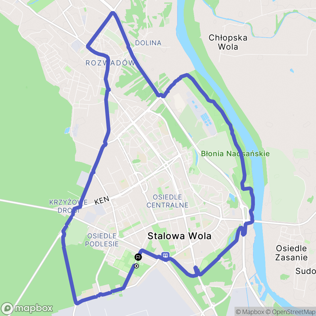 Stalowa Wola: mapa trasy - Poland