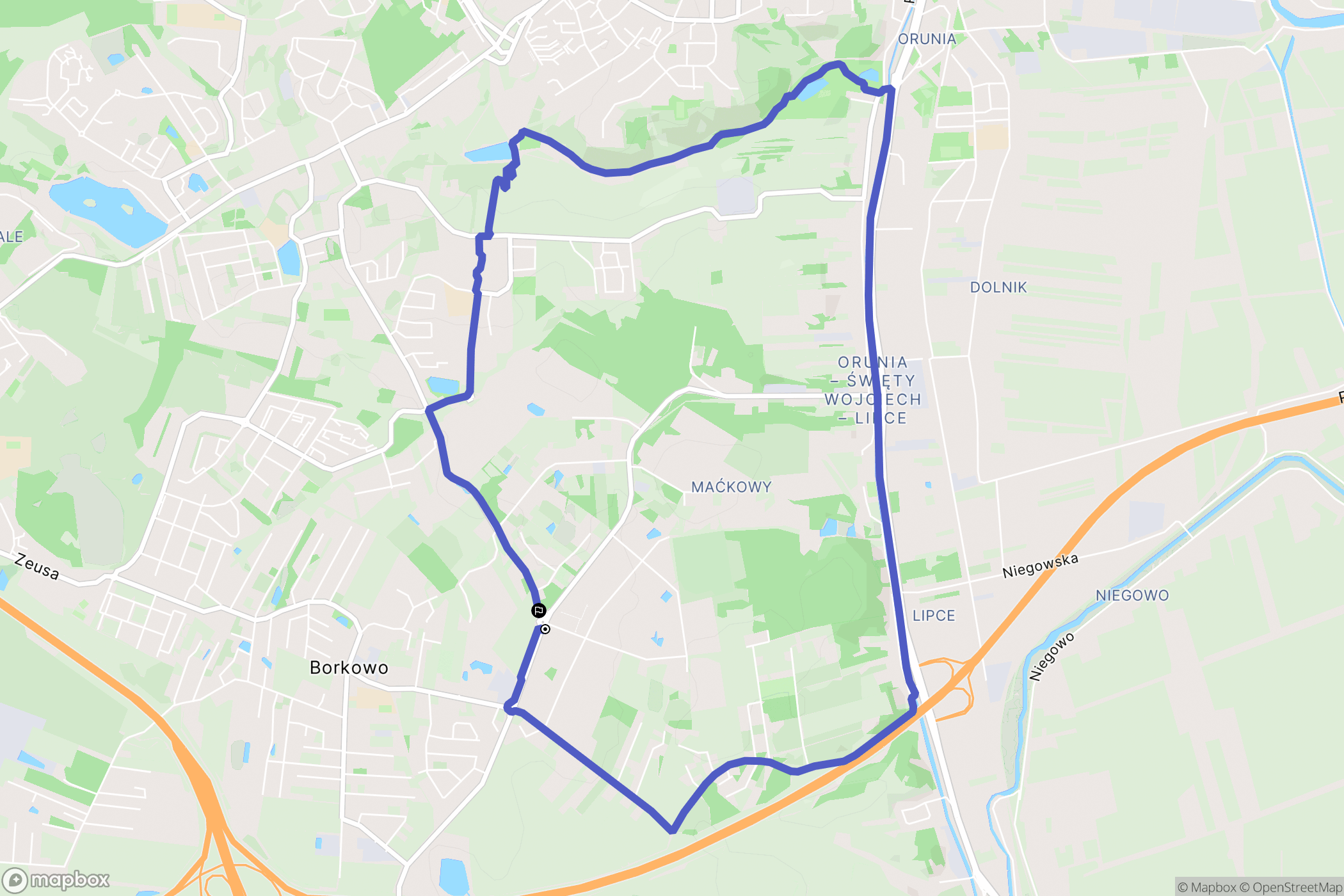 Gdańsk: mapa trasy - Poland