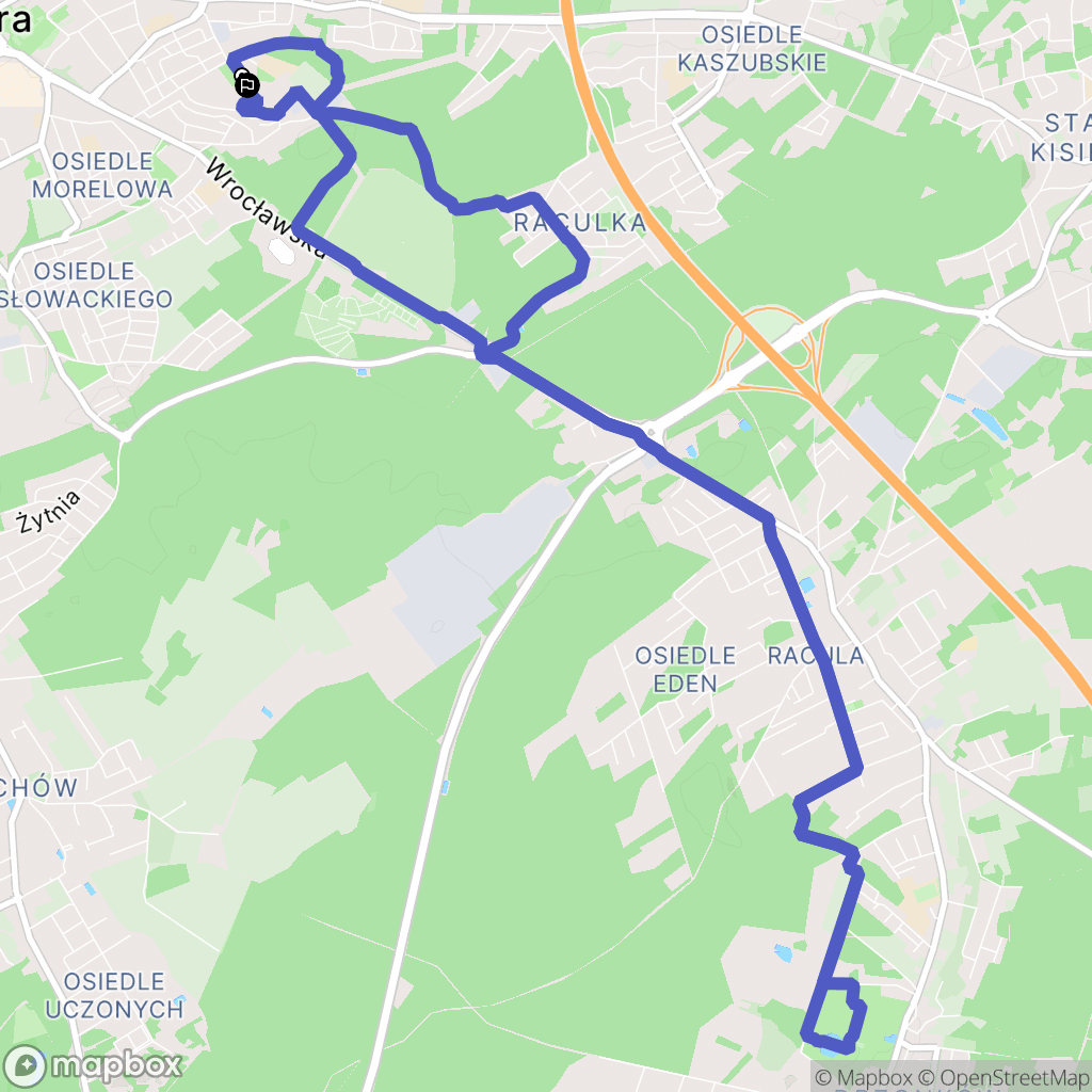 Zielona Góra: mapa trasy - Poland