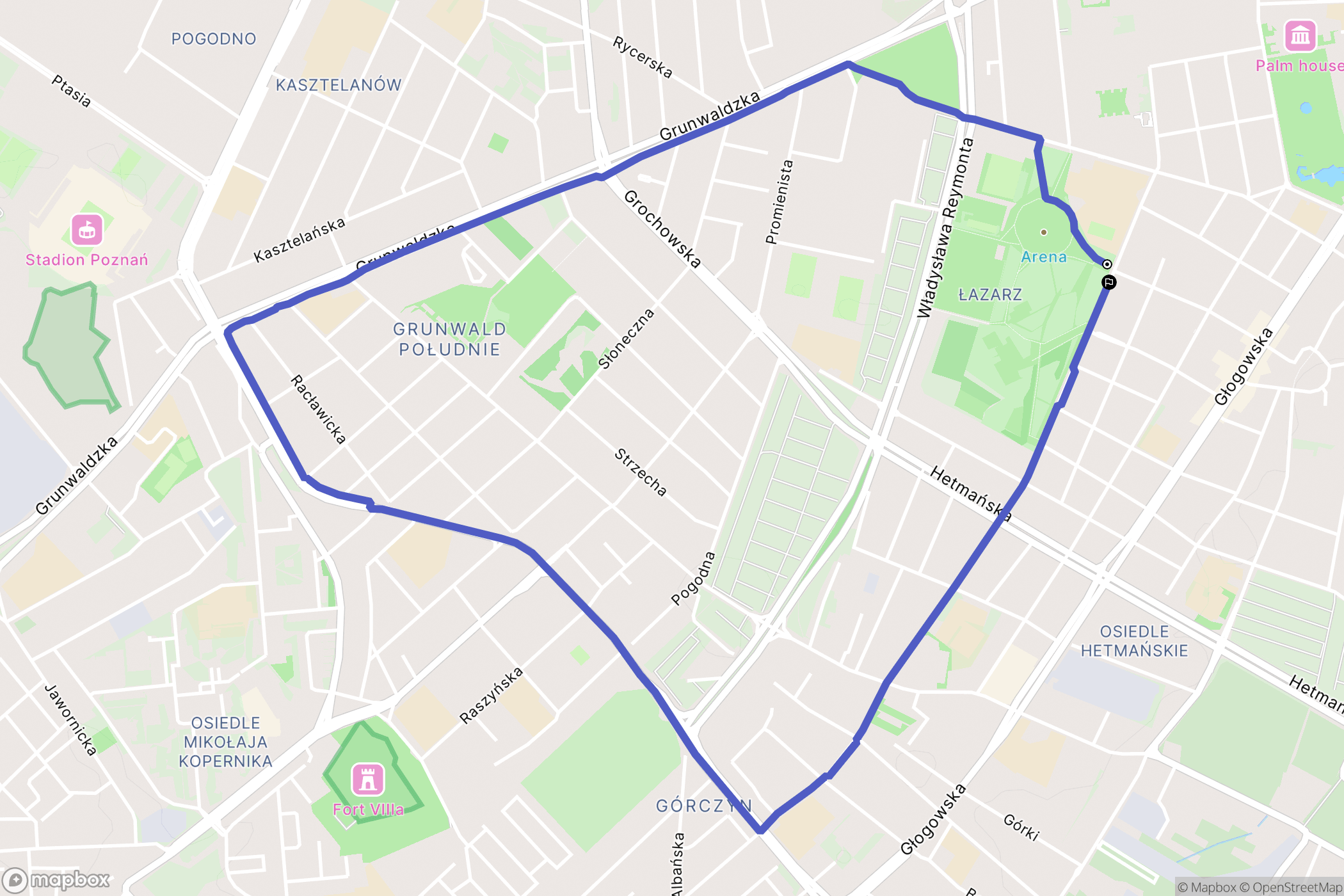 Poznań: mapa trasy - Poland