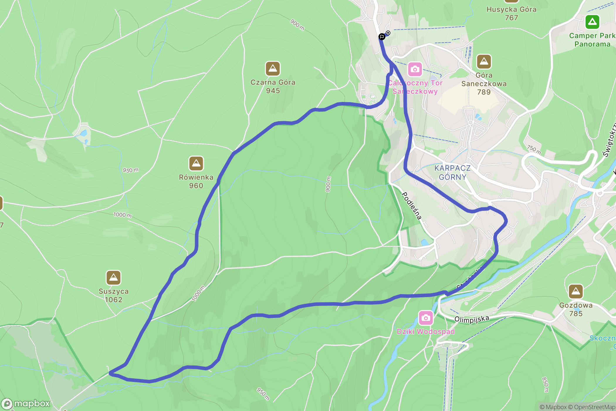 Karpacz: mapa trasy - Poland