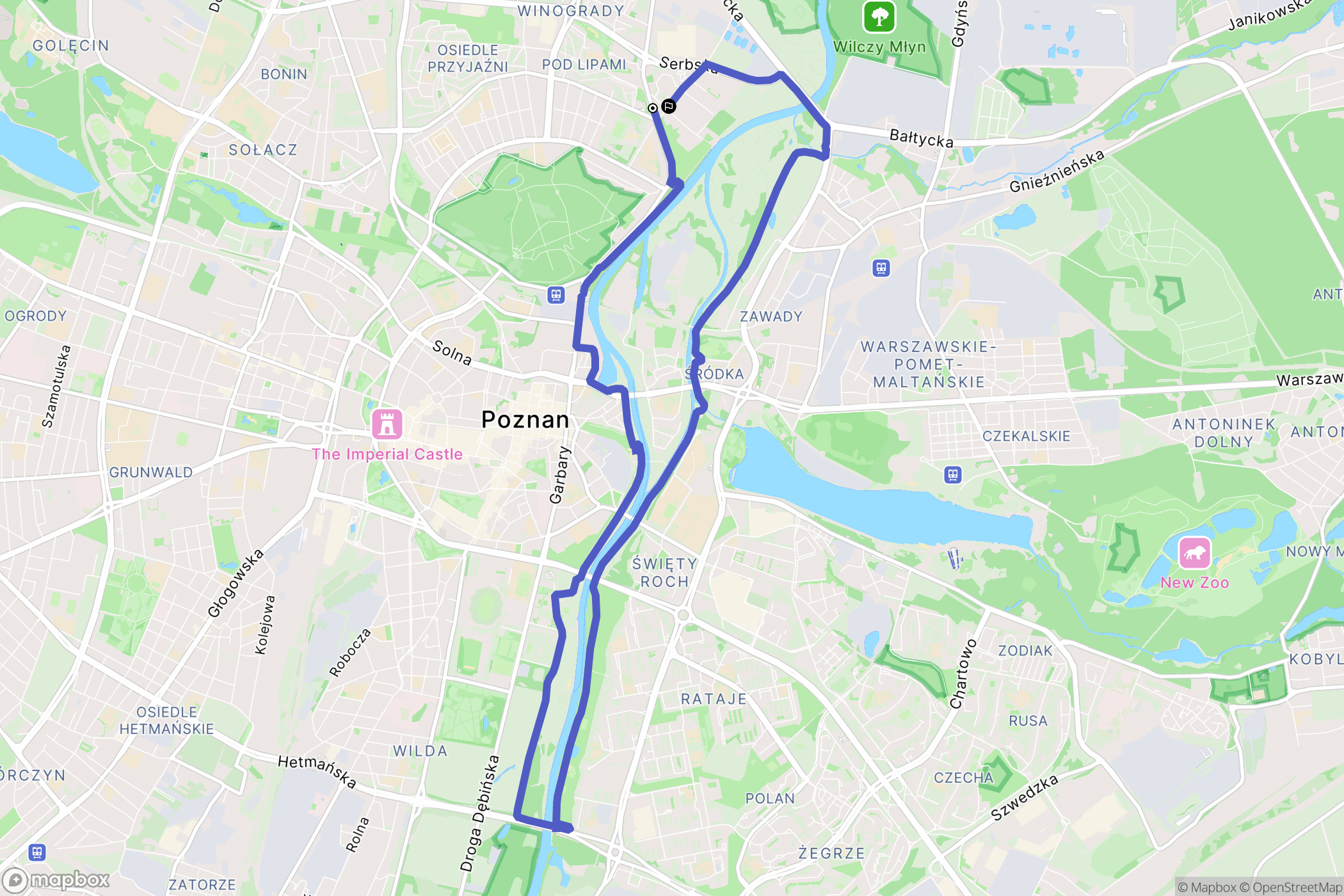 Poznań: mapa trasy - Poland