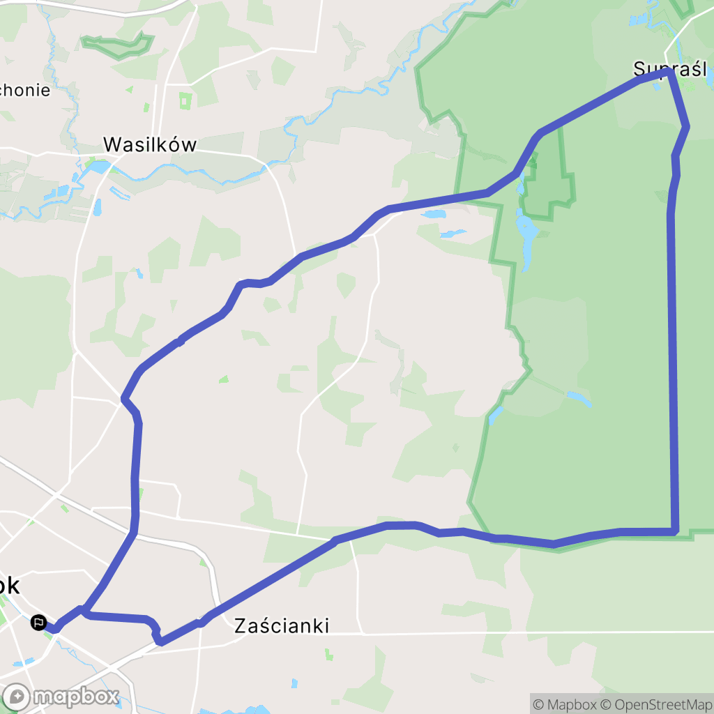 Białystok: mapa trasy - Poland