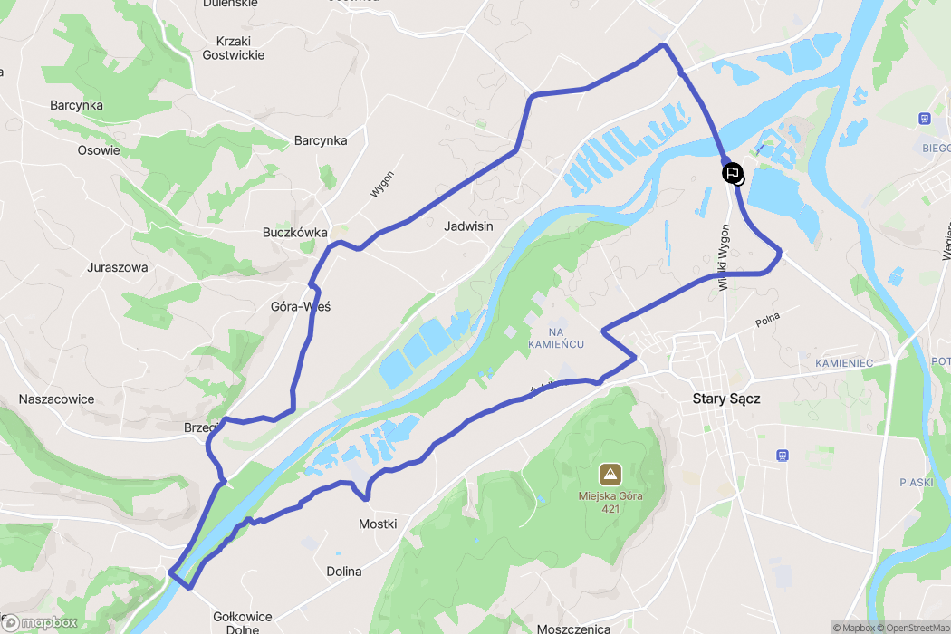 Stary Sącz: mapa trasy - Poland