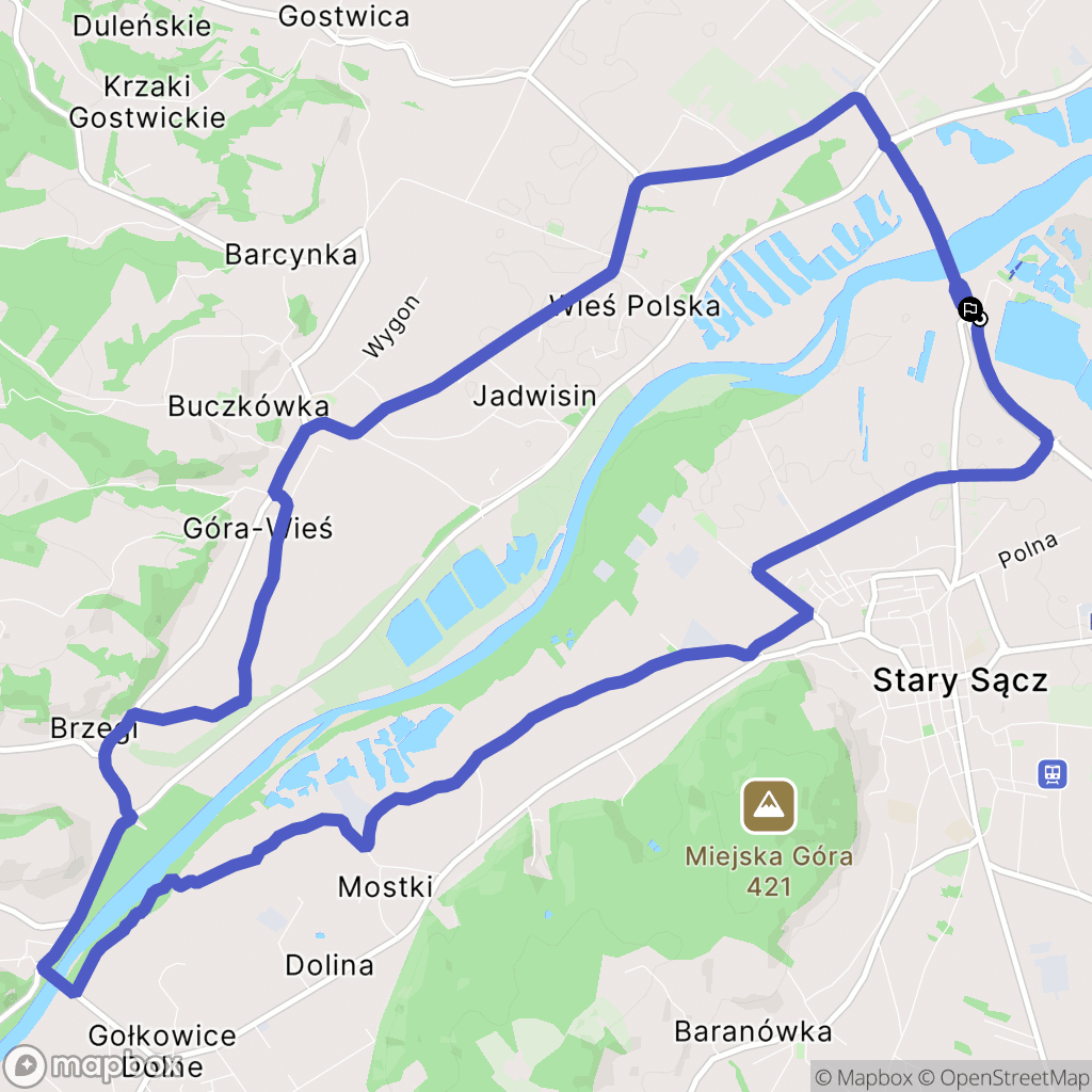 Stary Sącz: mapa trasy - Poland