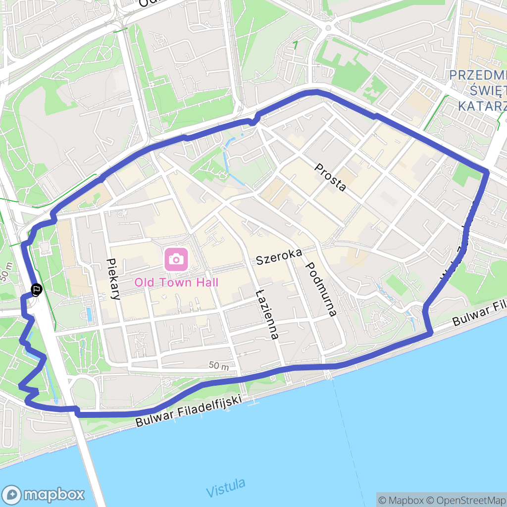 Toruń: mapa trasy - Poland
