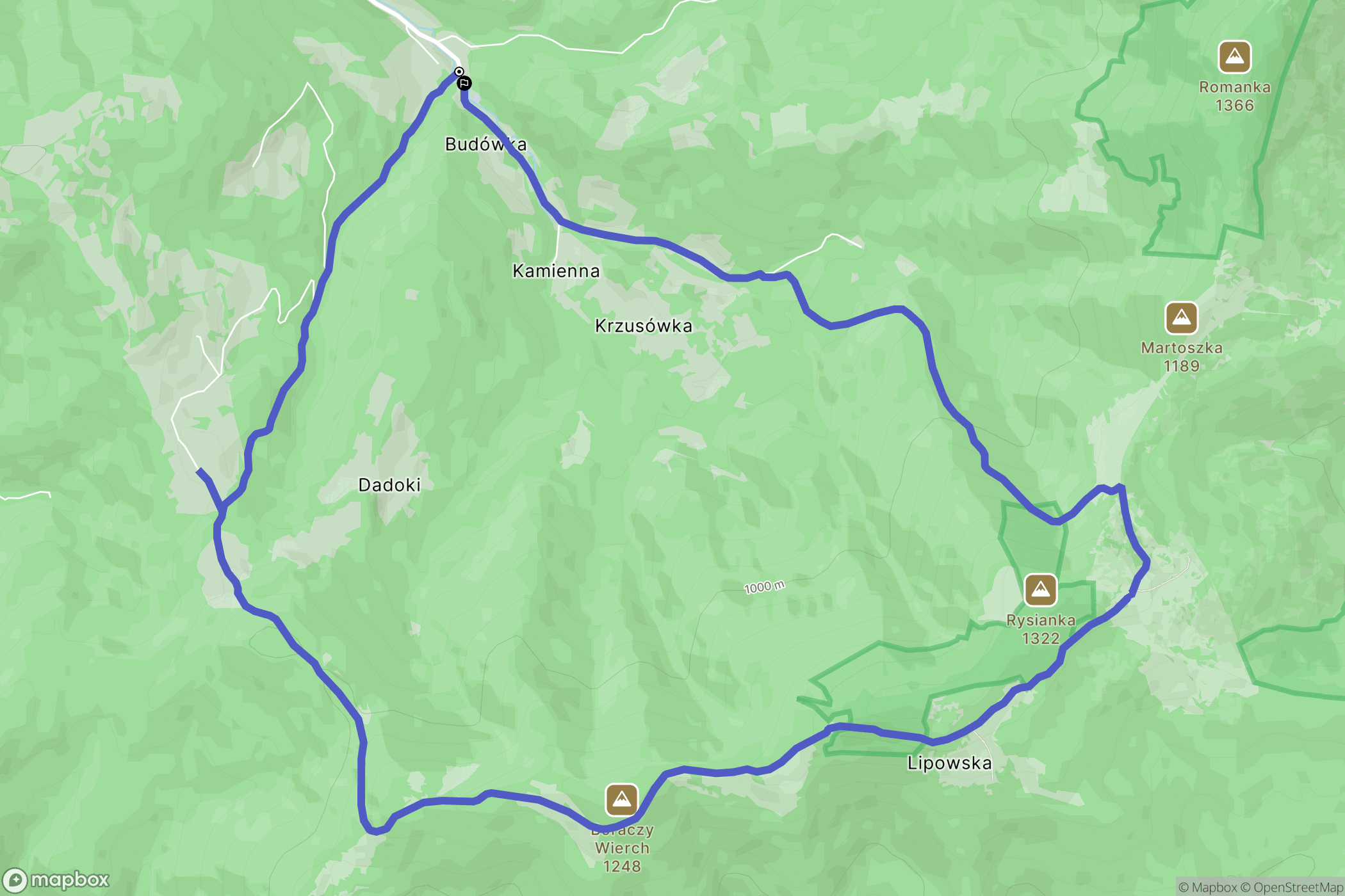 Żabnica: mapa trasy - Poland