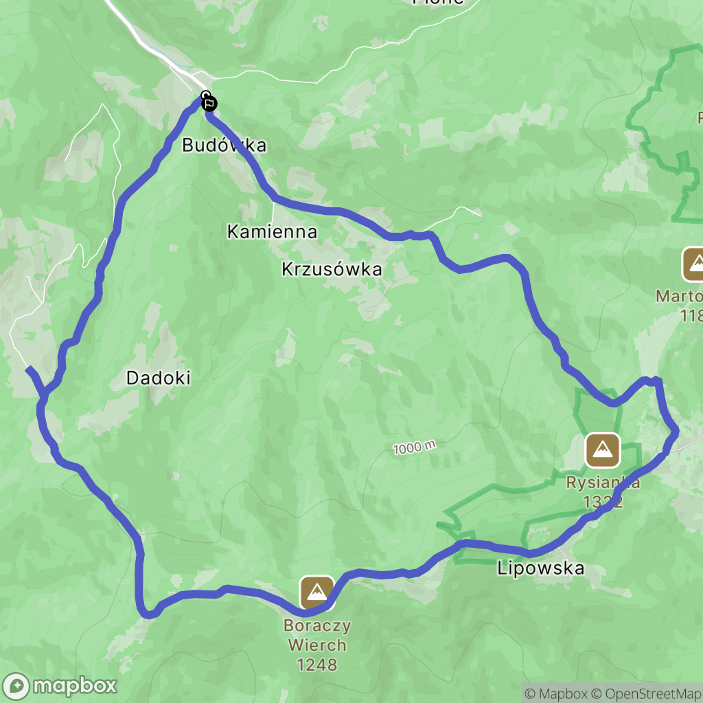 Żabnica: mapa trasy - Poland