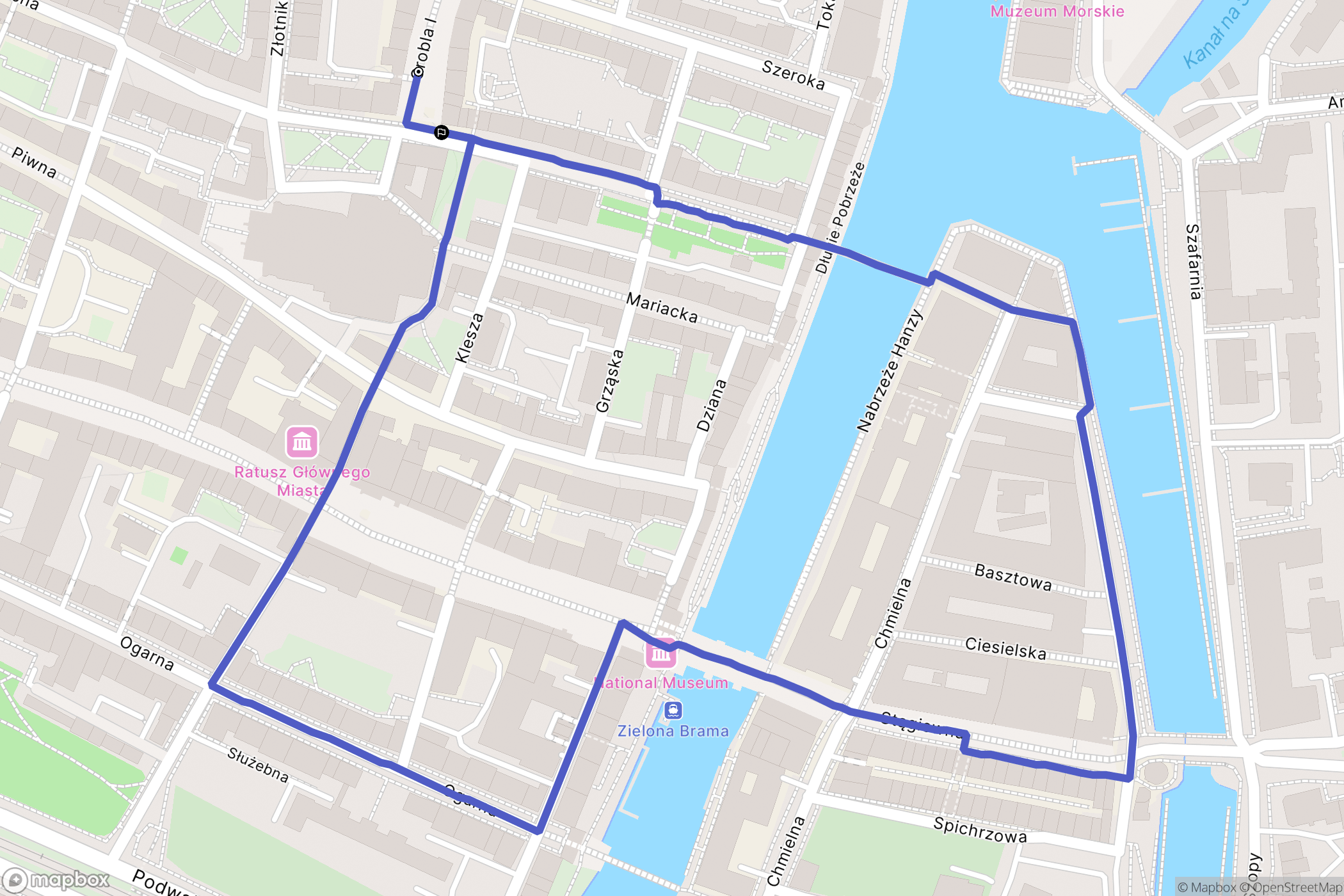 Gdańsk: mapa trasy - Poland