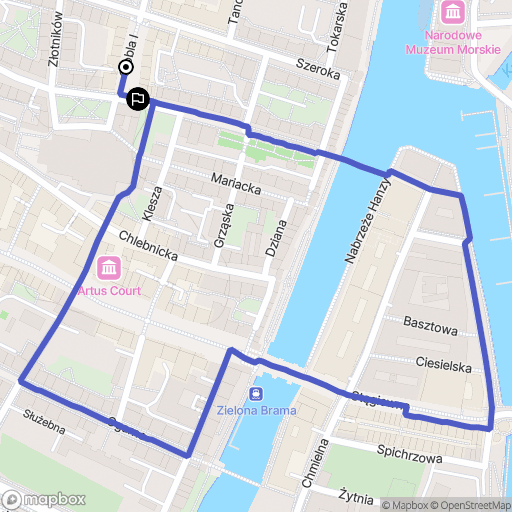 Gdańsk: mapa trasy - Poland