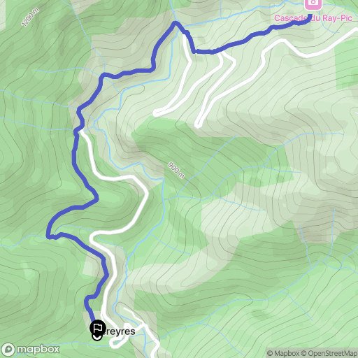 Péreyres : carte du parcours de randonnée - France