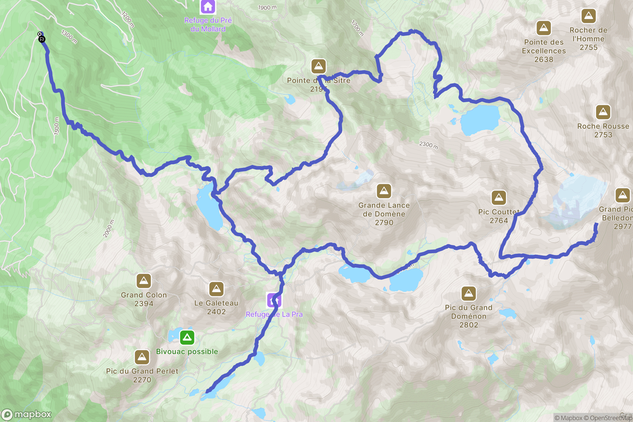 Revel : carte du parcours de randonnée - France