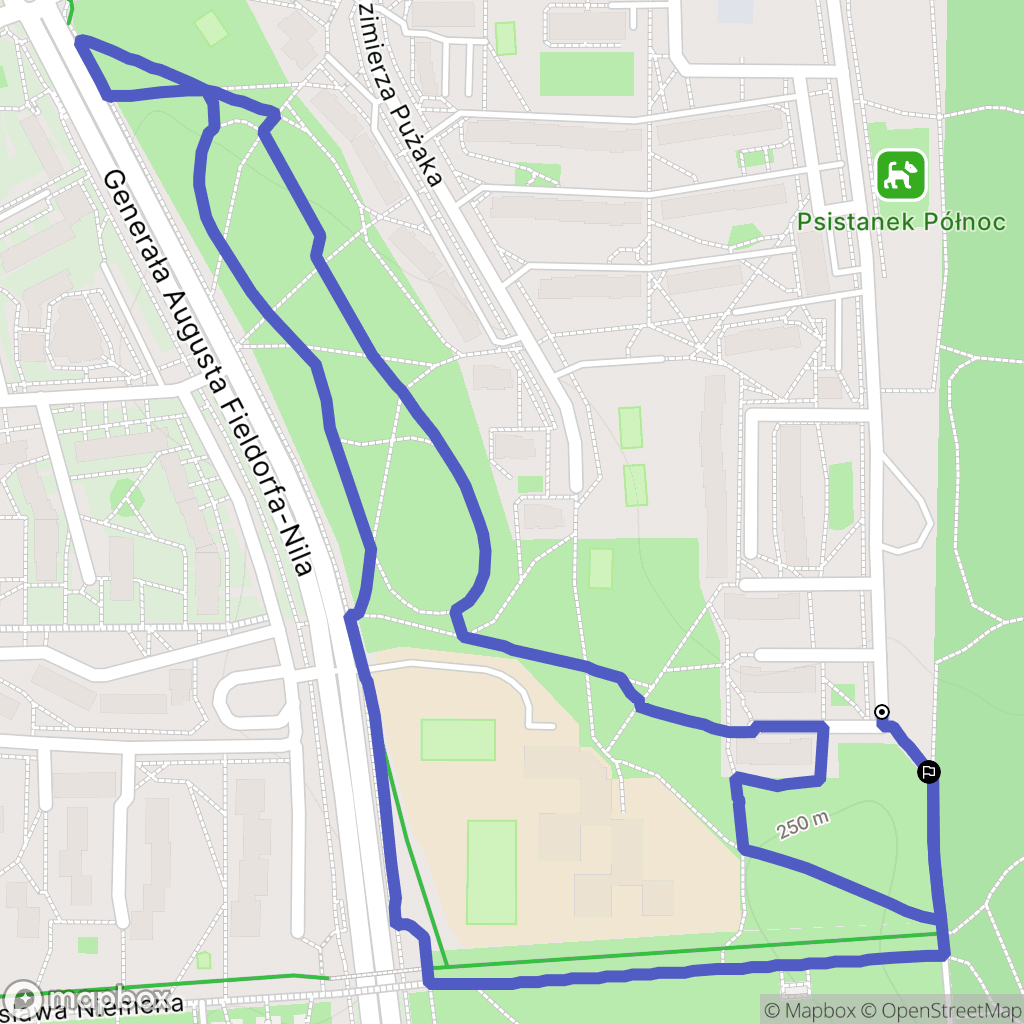 Częstochowa: mapa trasy - Poland