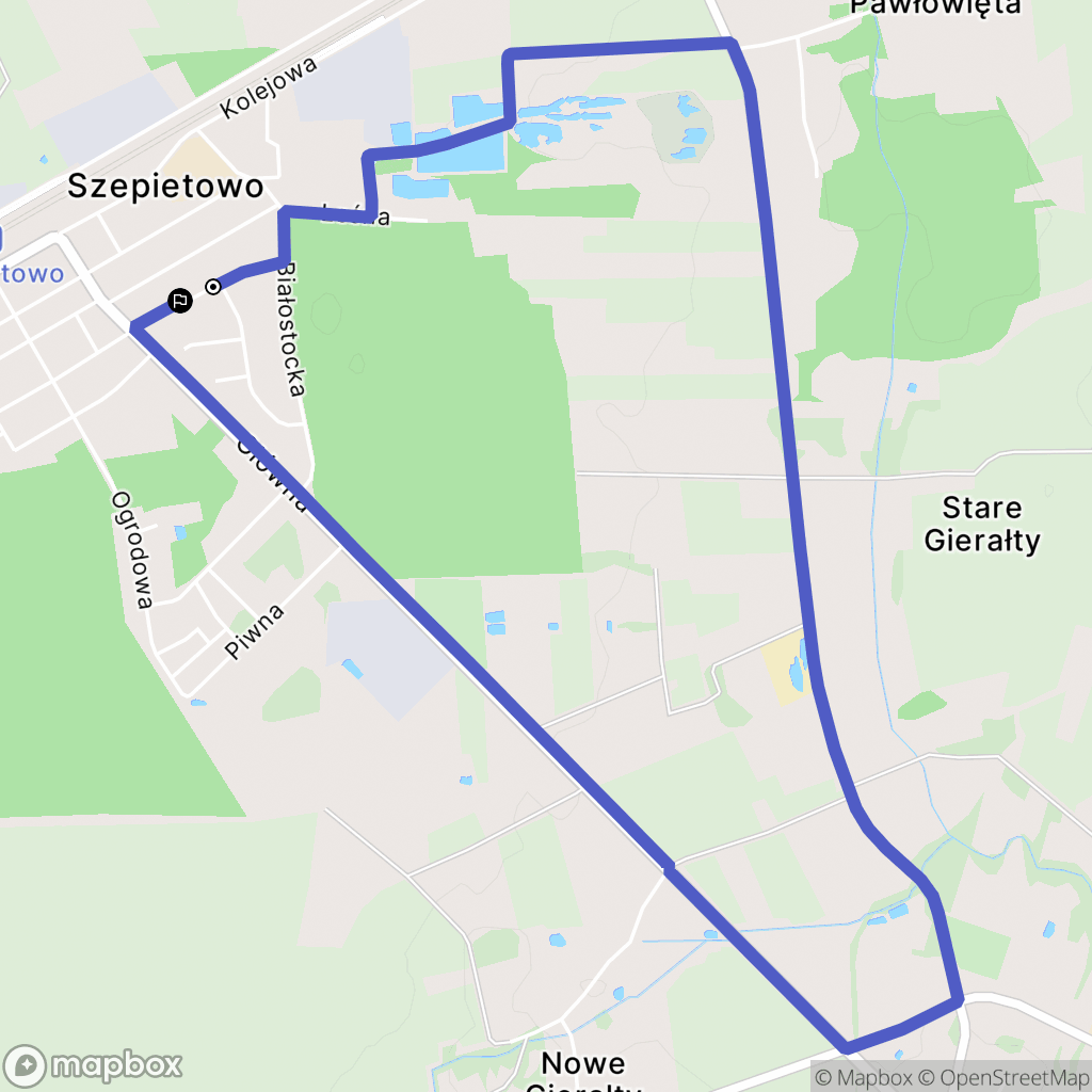 Szepietowo: mapa trasy - Poland