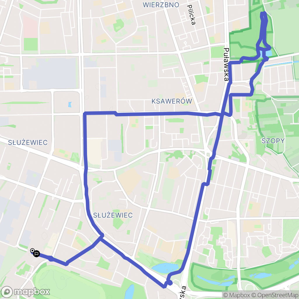 Warszawa: mapa trasy - Poland