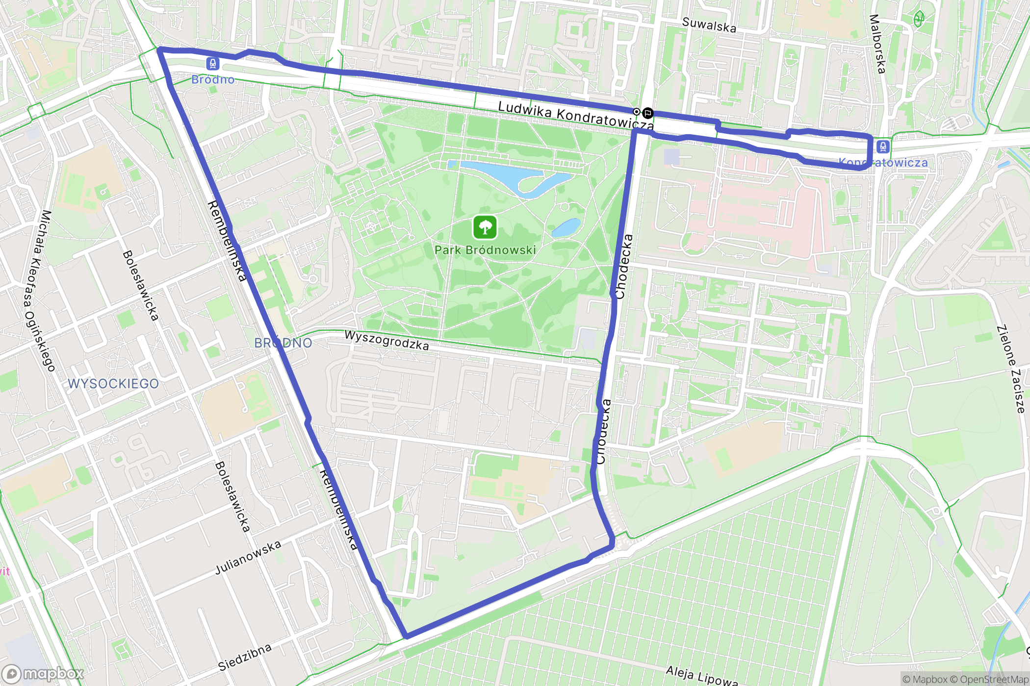 Warszawa: mapa trasy - Poland