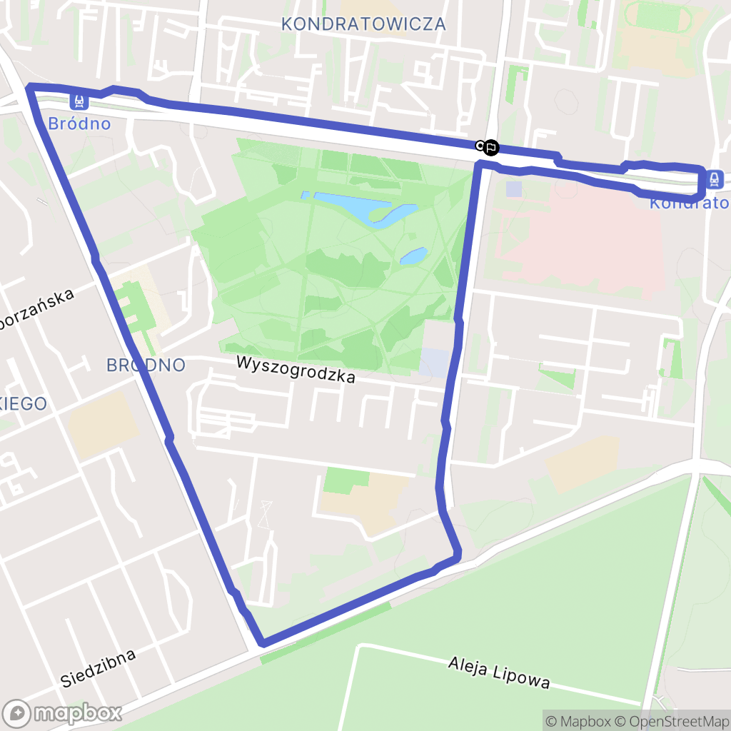Warszawa: mapa trasy - Poland