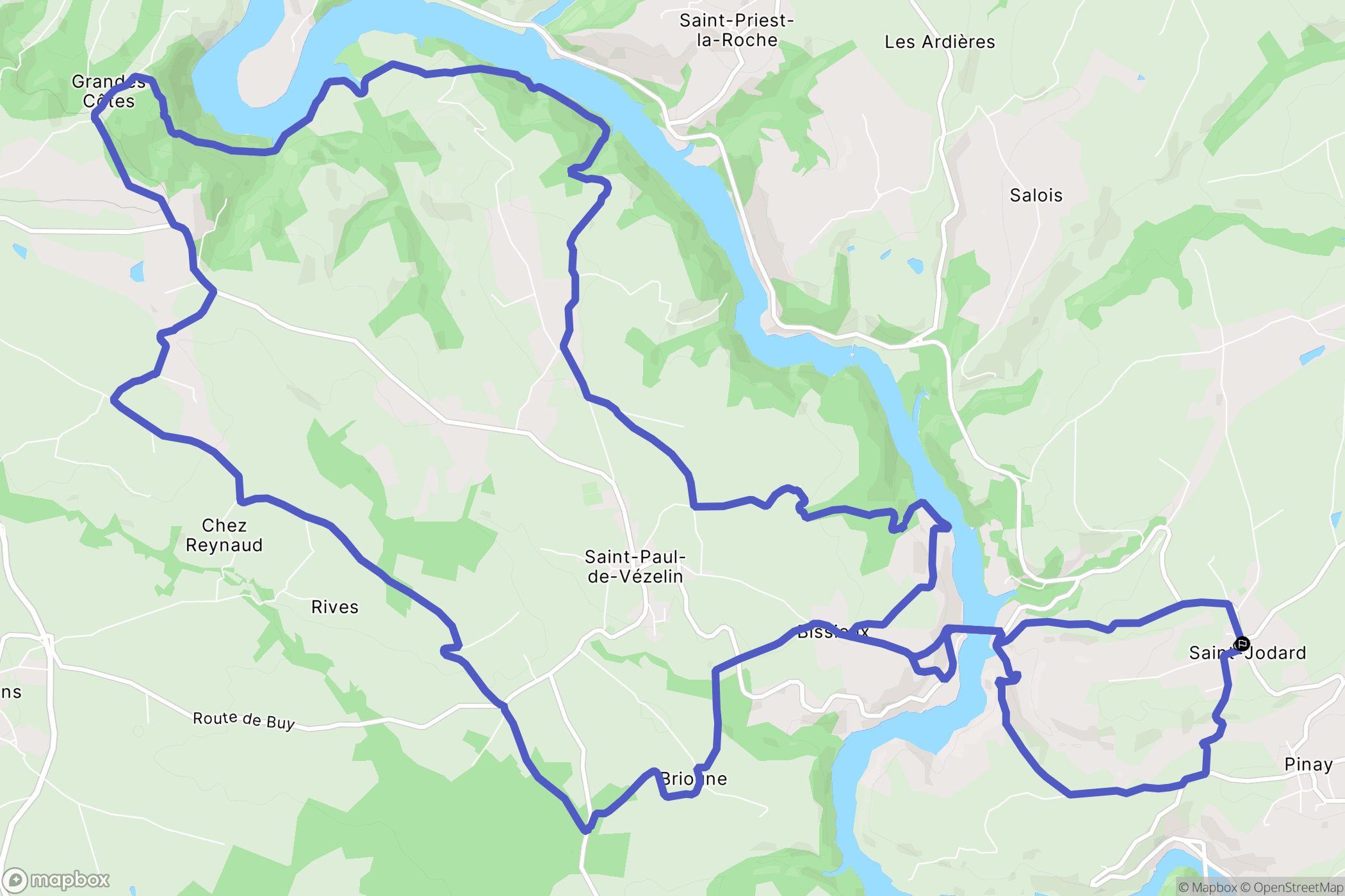 Saint-Jodard : carte du parcours de randonnée - France