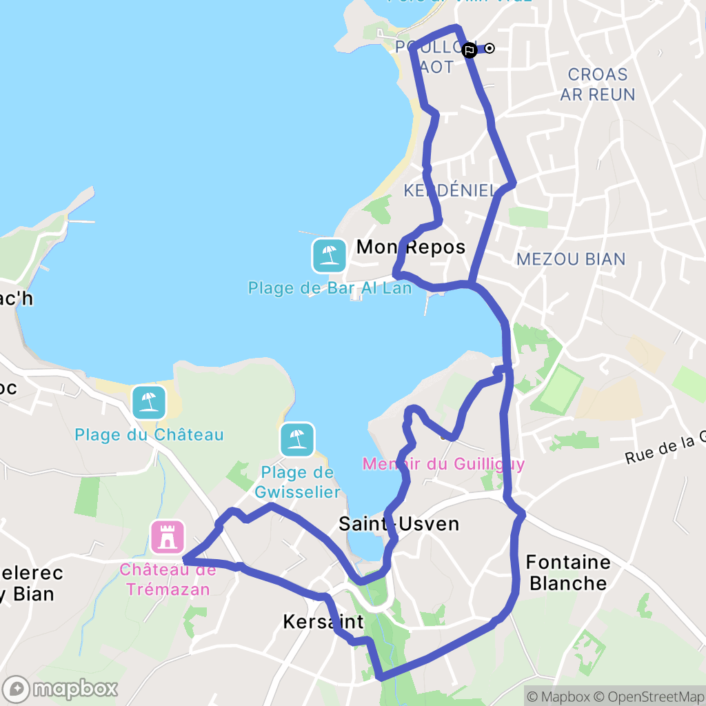Ploudalmézeau : carte du parcours de randonnée - France